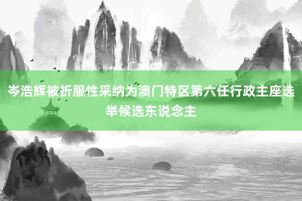 岑浩辉被折服性采纳为澳门特区第六任行政主座选举候选东说念主